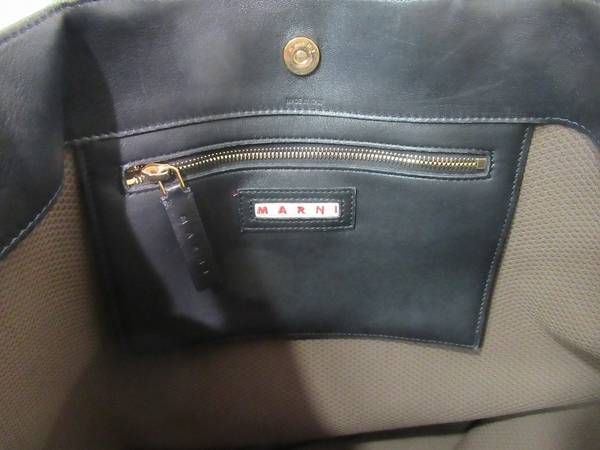 MARNI マルニ バイカラー 2WAYレザーバッグ ブラック×ブラウン