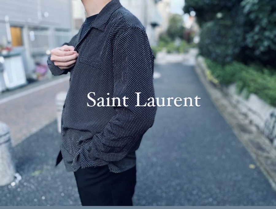 激安大特価！】 SAINT LAURENT PARISシルクドットシャツ サンローラン 