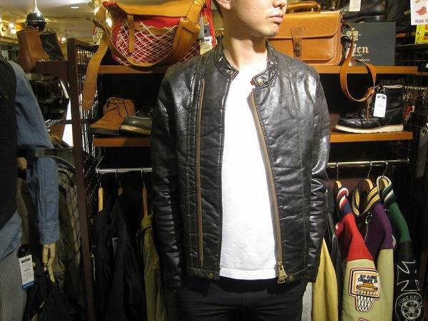GYPSY & SONSシングルライダースジャケット ユーズド加工 綿100%M Schott N.Y.C ジャケット ショット レザージャケット 70年代