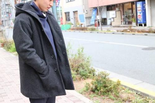 メンズのメルトンコート