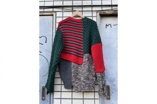 カラーの19AW クレイジーパターン ニット カーディガン