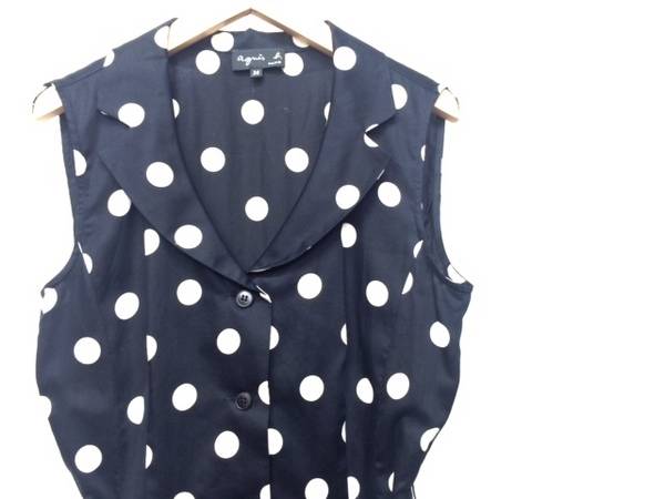 新品 To☆b.by agnes b. ドット柄レトロなワンピース レディース