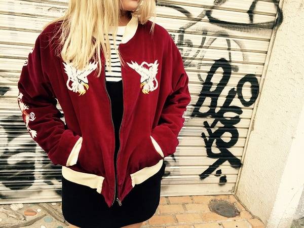 秋の古着MIXコーデ♪【スカジャン】【LEE デニムコート】[2016.10.27