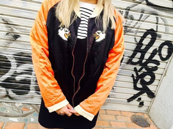 秋の古着MIXコーデ♪【スカジャン】【LEE デニムコート】[2016.10.27