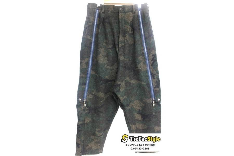 Y's ワイズ ヨウジヤマモト サルエルパンツ カモフラ 迷彩 3 ワイズ ヨウジヤマモト Ys （YOHJI YAMAMOTO）Y's タック