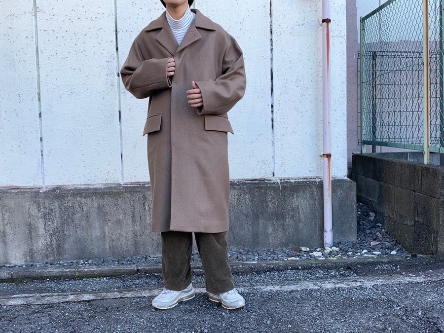 WOOL SILK MELTON SOUTIEN COLLAR COAT