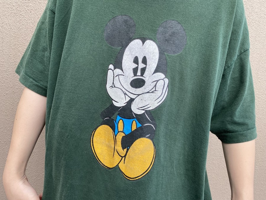 90sヴィンテージ【DISNEY／ディズニー】よりミッキープリントTシャツ 