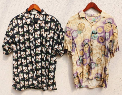 柄シャツのオープンカラー