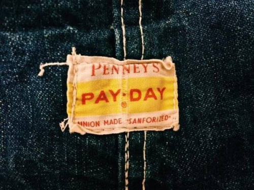 デニムのオーバーオール