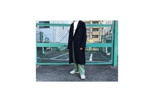 ウールギャバダブルブレステッドコート　19ss P01-04005