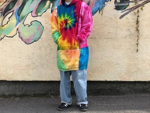 再構築プルオーバーパーカーのタイダイ