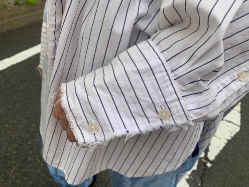 シャツ　ストライプシャツ　ビッグシャツのメンズ