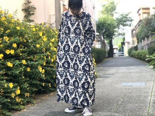 フォーティファイブアールのリネンプリントのドレス