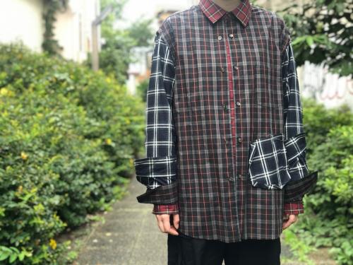 3レイヤードシャツ　オーバーサイズシャツ　再構築シャツのKL-346-B