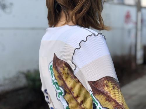 カットソー　カットソーワンピース　プリーツカットソーのレディース　下北沢　古着