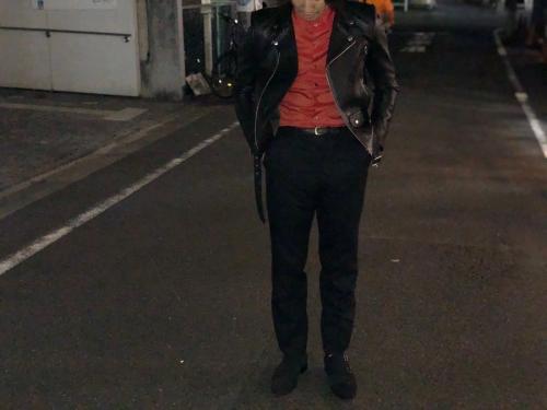 ラムスキンバイクズジャケットのメンズ　レディース　古着　下北沢