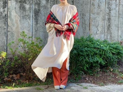 ビューティフル　ピープルのCotton Wool Check Asymetory Side Dress