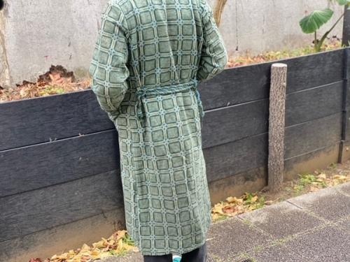 ジェセフホーンのチェックウールガウンコート