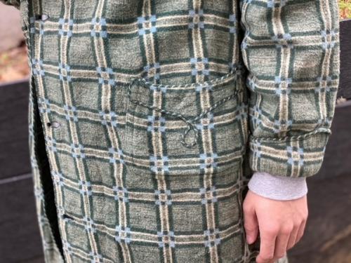 チェックウールガウンコートの下北沢