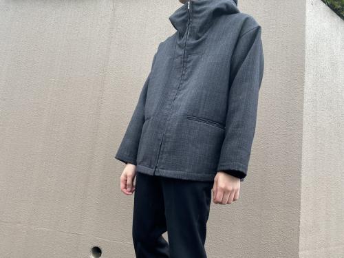 オーラリーのダブルフェイスチェック・フーデッドブルゾン