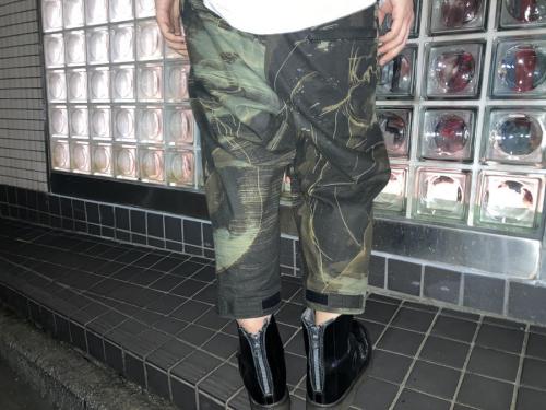 コットンプリントハーフパンツのメンズ　下北沢　古着　ブランド古着