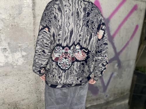 カシミヤ総柄ニットの90年代　90s　オールド