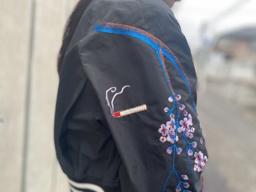 Embroidery sleeves Blouson / 刺繍ブルゾンのスタジャン　MA-1