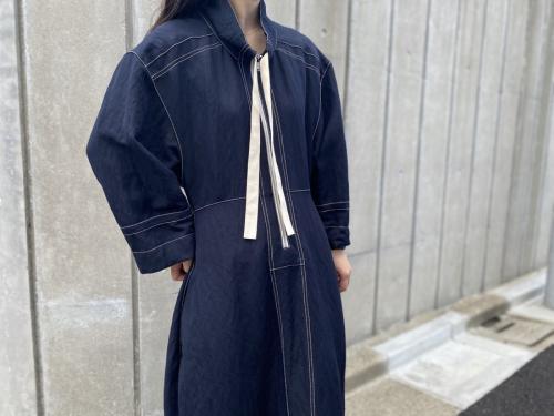 ジルサンダーのリボンステッチコクーンロングワンピース