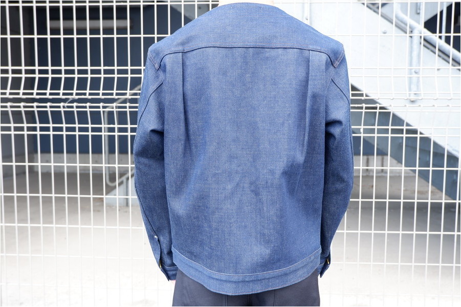 Johnbull ノーカラー デニムジャケット 新商品🌸 ジョンブルのレディースアイテム👏 ノーカラーデニム