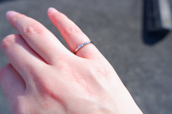 pt900♪マーガレット・ハウエル♪0.1ctダイヤモンドリング 9号 MARGARET HOWELL/マーガレットハウエル】PTダイヤモンドリングをお買取