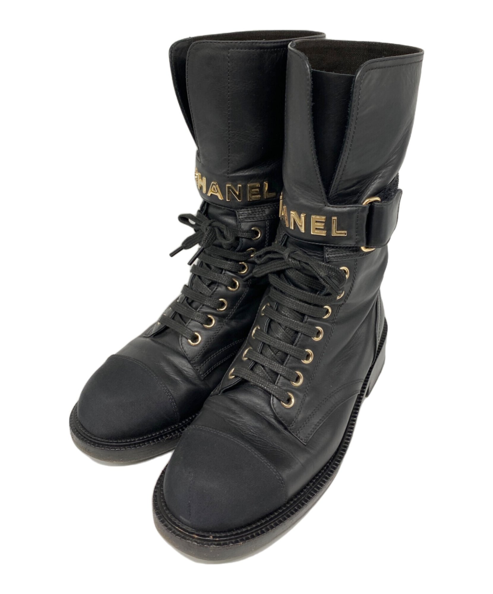 CHANEL シャネル ショートブーツ ファブリック ココマーク 新品 CHANEL / シャネル】ココマーク マーティン レースアップショート