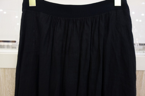 サイドボタンリネンスカートのレディース