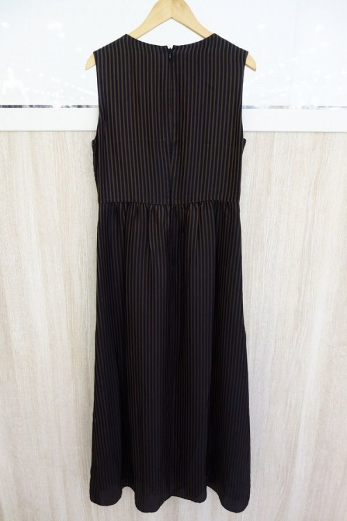 キュプラストライプドレス/ワンピースのレディース