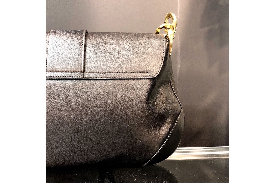 セリーヌ　タイバッグ　フィービー期　レザー　スリ　ゴールド金具　グレージュ セリーヌ タイバッグ フィービー期 レザー スリ ゴールド金具