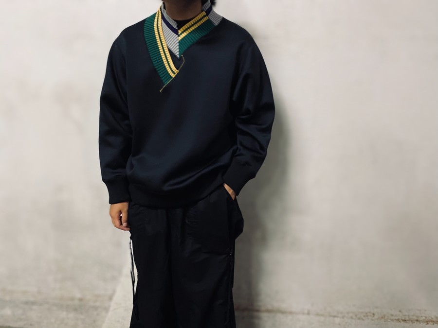 21AW P/R/P V-NECK SWEAT/Peダンボール スウェット