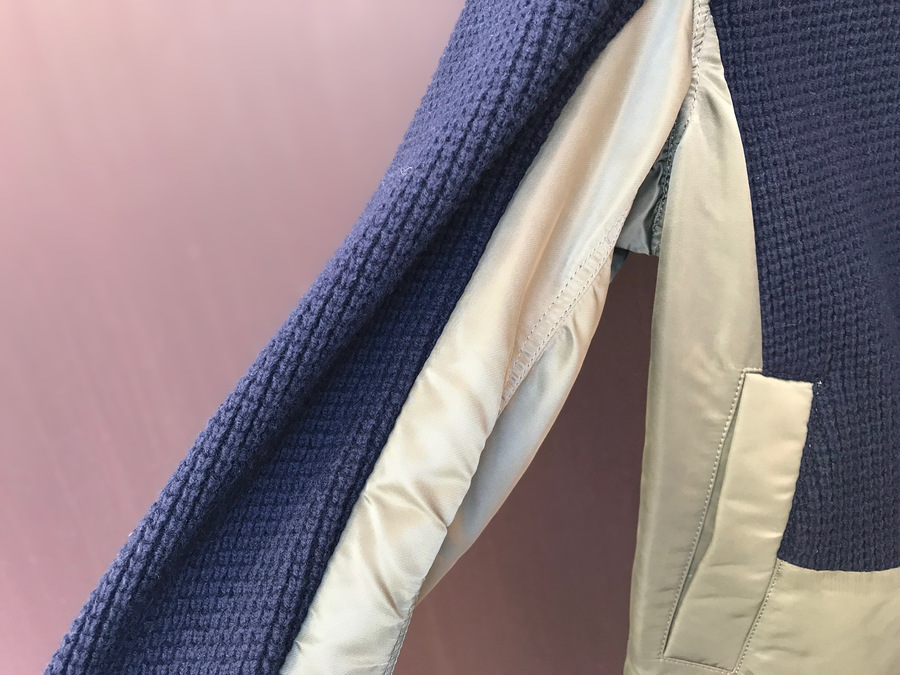 人気ブランド【sacai/サカイ】よりナイロンツイル×ニット 人気ブランド【sacai/サカイ】よりナイロンツイル×ニット