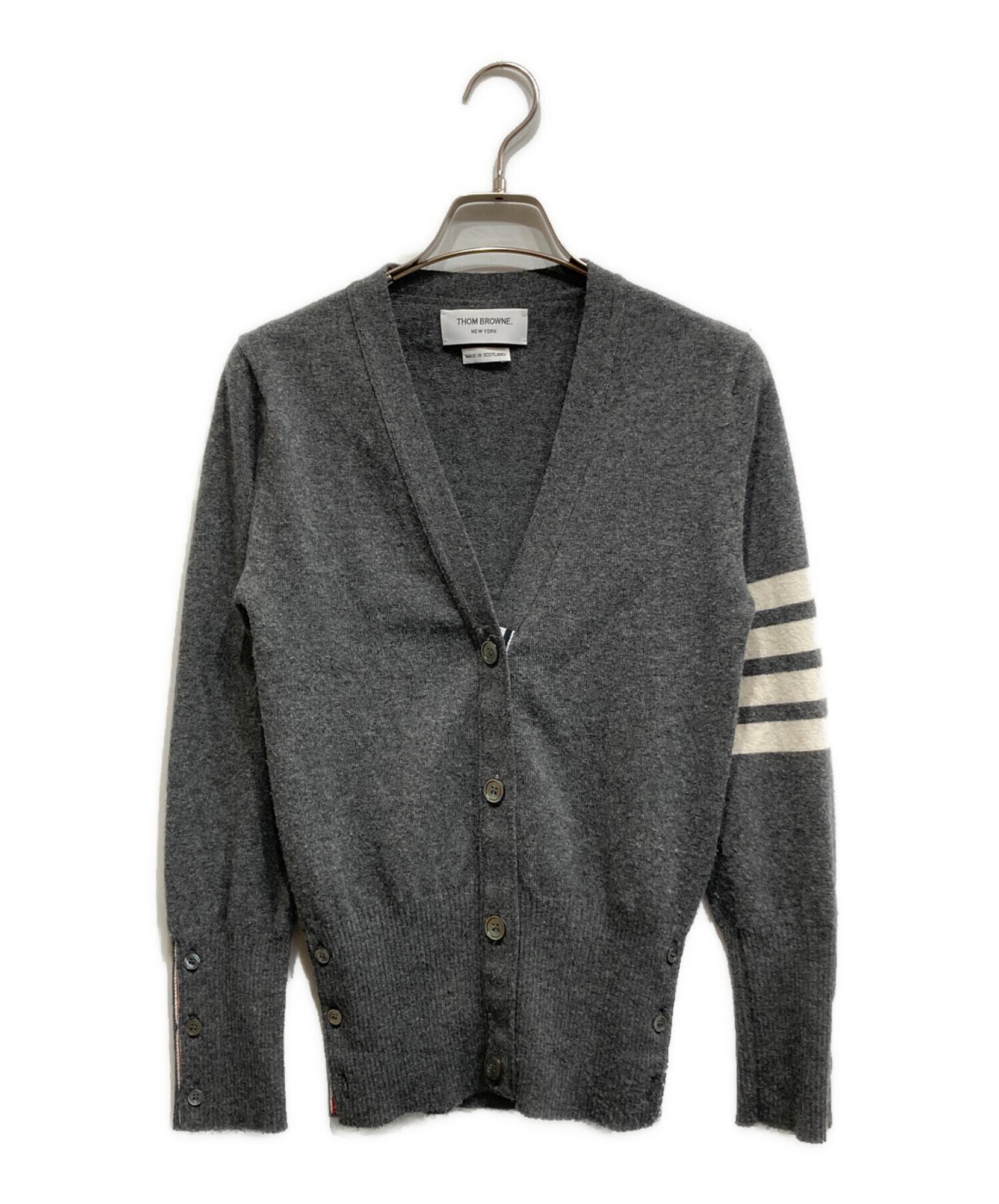 Thom Browne】クラシック カシミヤ 4-BAR Vネック カーディガン 唯一無 