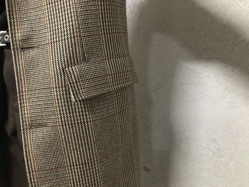 グレンチェックチェスターコートのメンズ