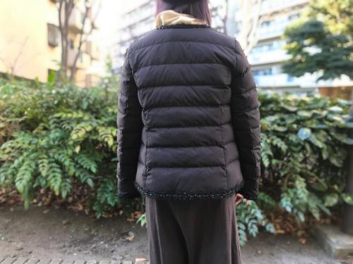 マイクロツイルピーチショートダウンのダウンジャケット