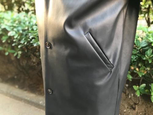 シンセティックレザー オ‐バーサイズ ルーズスリーブバルカラのコート