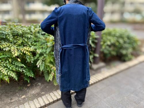 コムデギャルソンオムプリュスのチャイナデニムガウンコート