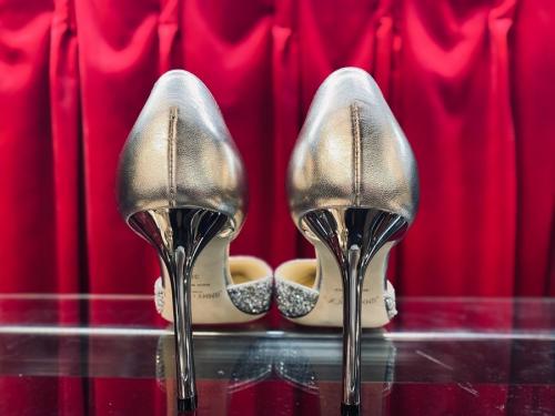 ジミーチュウのESTHER 85 / グリッターパンプス