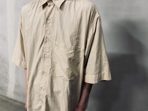 ウォッシュドフィンクスツイル ハーフスリーブビッグシャツのA8SS03TN