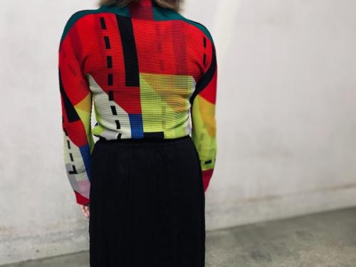 ミー イッセイ ミヤケの総柄プリーツカットソー