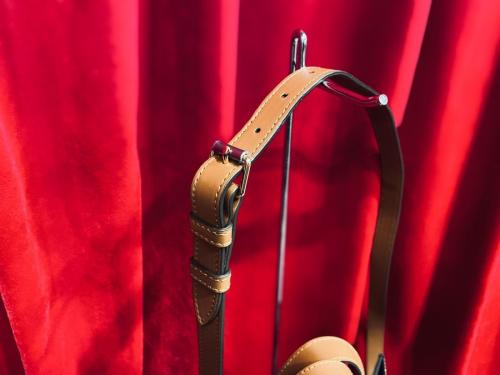 バーバリーのスモール モノグラムストライプ Eキャンバス ポートレート トートバッグ/MONOGRAM STRIPE TOTE BAG