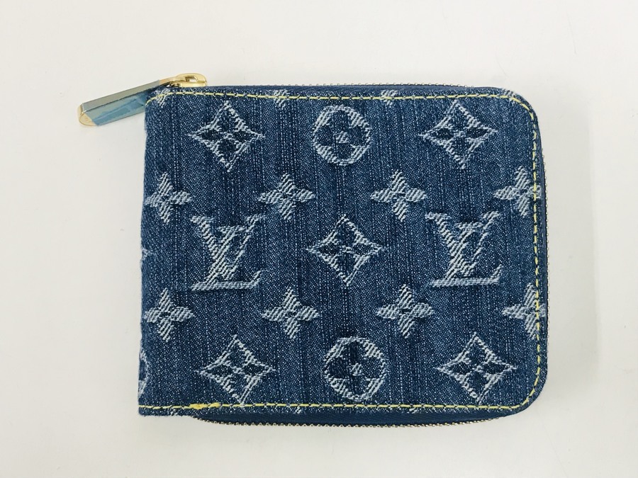 ルイヴィトン　二つ折り財布　ミニジッピー　ウォレット　デニム　M95342 LOUIS VUITTON ルイ ヴィトン モノグラムデニム ミニジッピー