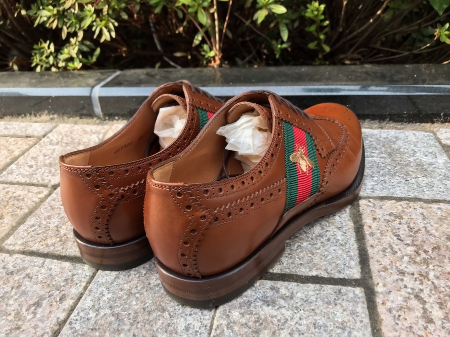 GUCCIグッチシェリーラインエンブロイダリーウイングチップ