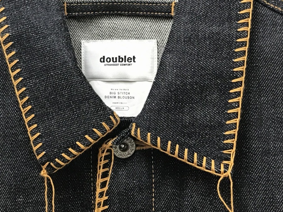 ジャケット・アウター doublet BIG STITCH DENIM BLOUSON 20AW S2107-BIG WWll Type 1 Denim Jacket (Super Smooth) - Blue in