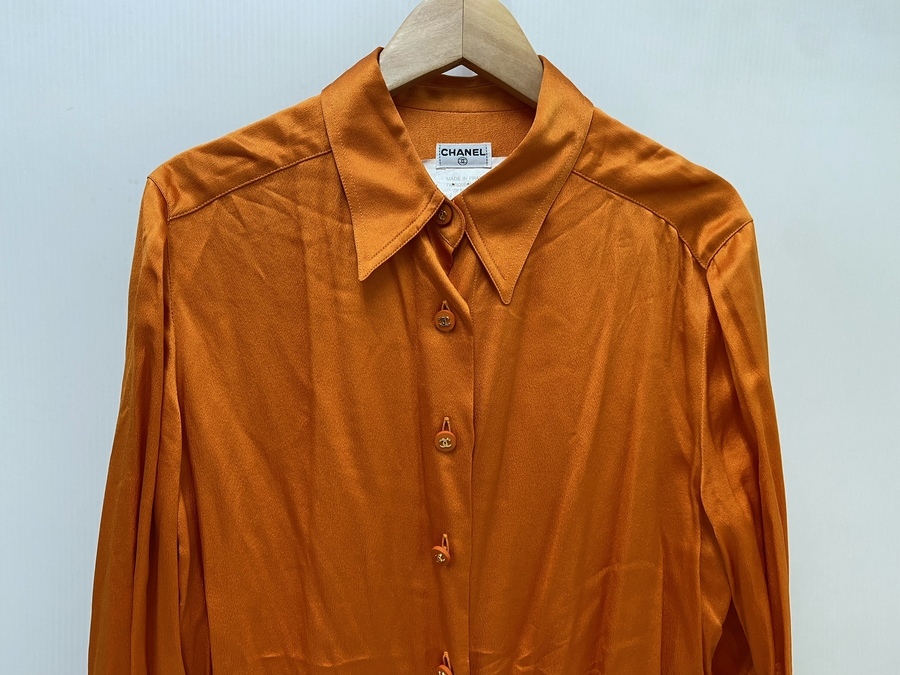CHANEL シャネル ココシャネル ボタン シルク シャツ