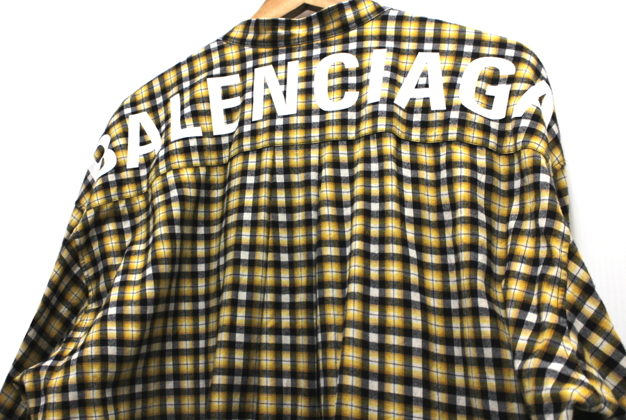 BALENCIAGA”バレンシアガ”バックロゴボウタイチェックシャツ入荷しま 